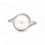ROS  Jewel Design 14k witgouden ring met natuurlijke parel en briljant