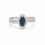 ROS  Jewel Design 18k witgd ring Saff/0.20ct brilj 3.4g Blue in gd Pearls