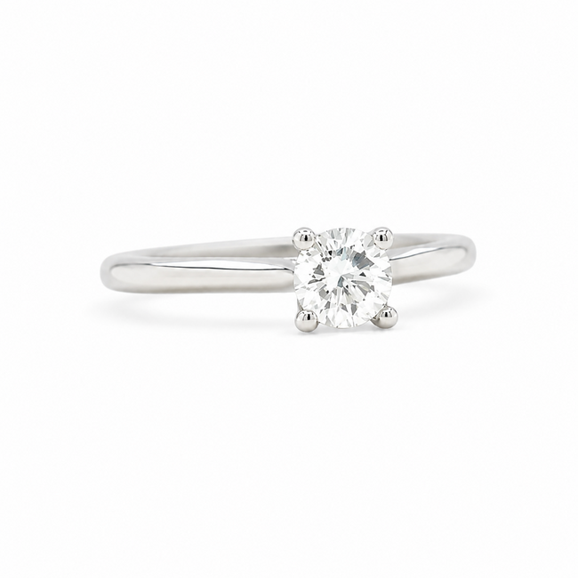 ROS  Jewel Design 14k witgouden solitair ring met briljant