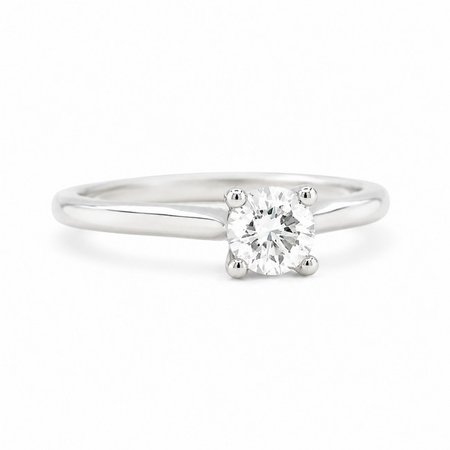 ROS  Jewel Design 14k witgouden solitair ring met briljant