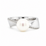 18k  witgouden ring met parel en  briljant