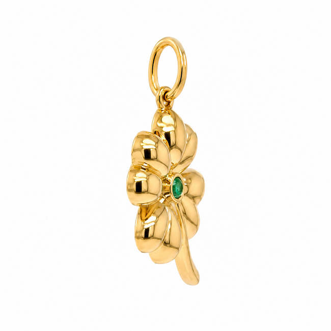 new 14k hanger klaver4 smaragd 4gr