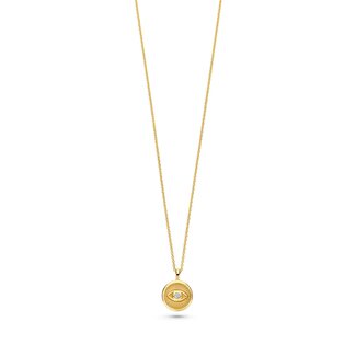 FJF FJF Collier Evil Eye Zilver Verguld/Zirkonia. FJF0010086YWH