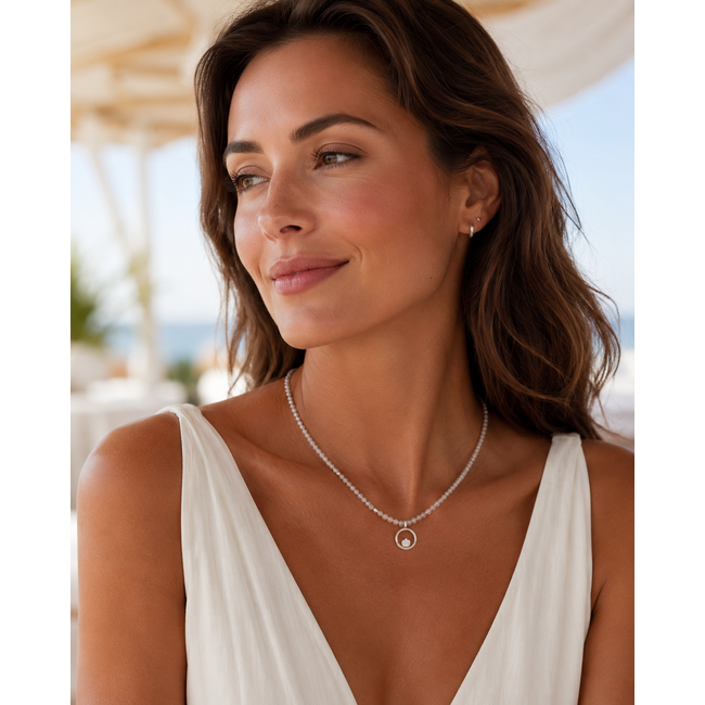 FJF FJF Collier ICON Heart Stone Edition Labradorite/Swarovski. 0010050SLR