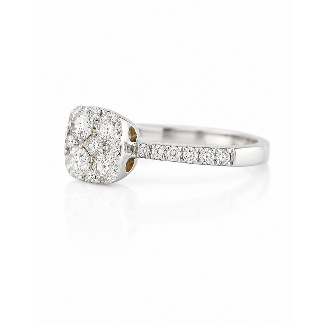 Vintage 18 kt WG ring met briljant 3.2 Gr