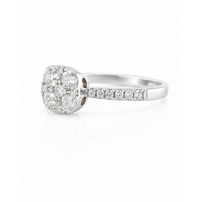 Vintage 18 kt WG ring met briljant 3.2 Gr