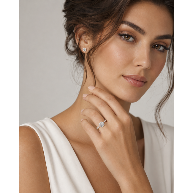 Vintage 18 kt WG ring met briljant 3.2 Gr
