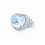 Vintage 18 kt WG ring met hartvormige aqua/Brilj, 11,1 g