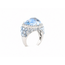 Vintage 18 kt WG ring met hartvormige aqua/Brilj, 11,1 g