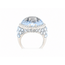 Vintage 18 kt WG ring met hartvormige aqua/Brilj, 11,1 g