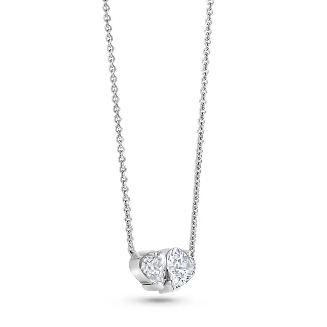 collier Dubble Heart Solitair FJF0010071SWH