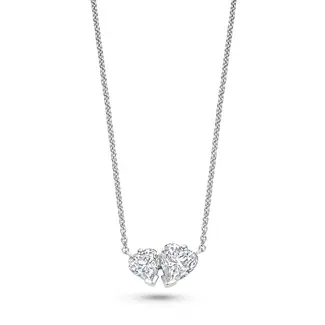 FJF collier Dubble Heart Solitair FJF0010071SWH