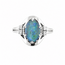 14K wg ring triplet opaal/Brillj. 3,5Gr mt18,5