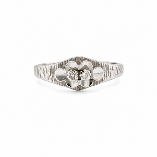 14k witgouden ring met briljant