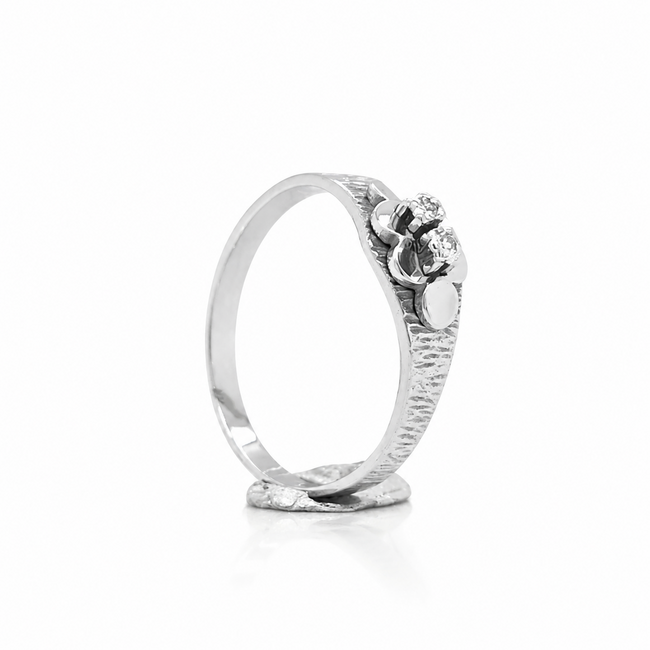 14k witgouden ring met briljant