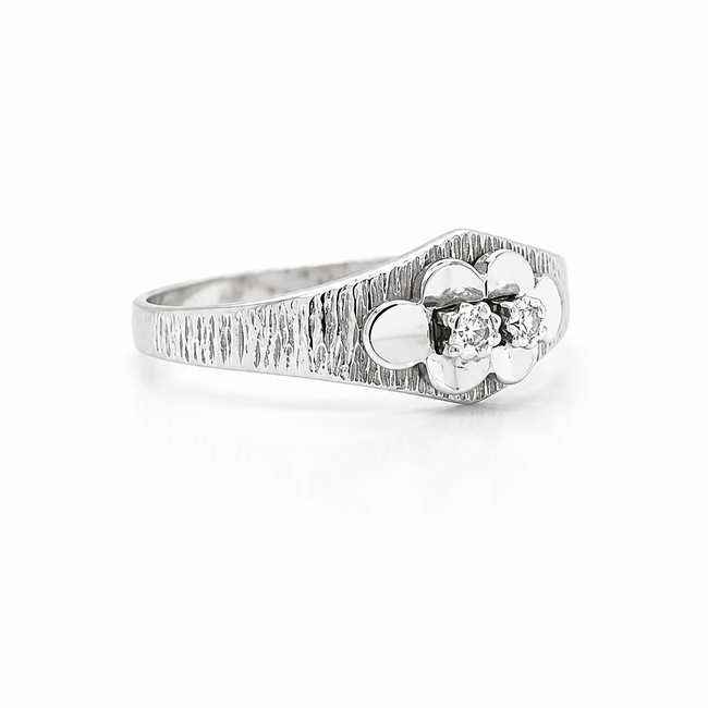 14k witgouden ring met briljant