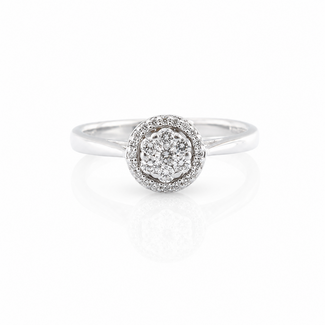 18k witgouden ring  met Briljanten