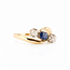 14k ring met Saffier en Diamanten