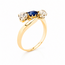 Occ 14k ring Saffier/2oldminecutDiam 3.4g mt16.75