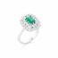 Occasion Vintage 18 karaat wit gouden briljant/ smaragd