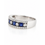 Vintage 14K.WG ring 4xSaffier 34Brillj.0,01. 5x 0,03. mt18,5