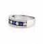 Vintage 14K.WG ring 4xSaffier 34Brillj.0,01. 5x 0,03. mt18,5