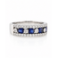 Vintage 14K.WG ring 4xSaffier 34Brillj.0,01. 5x 0,03. mt18,5
