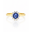 Vintage GG Ring met Saffier/Brilljant. Mt17