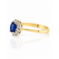 Vintage GG Ring met Saffier/Brilljant. Mt17