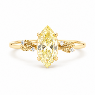ROS  Jewel Design 14k ring met MarquisDiamond  fancy Yellow en BriljantThe Enlightening