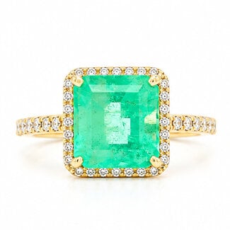 ROS  Jewel Design 14k ring Smaragd/brilj0.60ctmt 17.25 The Green Apple