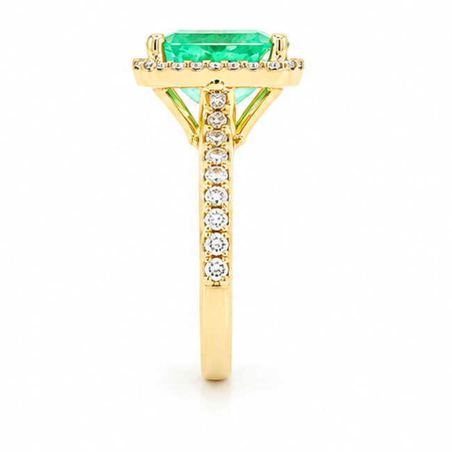 ROS  Jewel Design 14k ring Smaragd/brilj0.60ctmt 17.25 The Green Apple