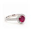 ROS  Jewel Design 18k witgd ring robijn/brilj 0.40c 5.2g