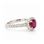 ROS  Jewel Design 18k witgd ring robijn/brilj 0.40c 5.2g
