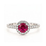 ROS  Jewel Design 18k witgd ring robijn/brilj 0.40c 5.2g