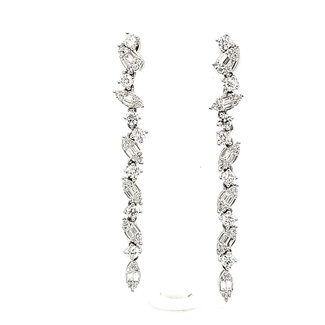 ROS  Jewel Design 18k witgouden oorhangers gezet met Diamant