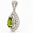 ROS  Jewel Design 18k witgouden hanger met Peridot en briljanten
