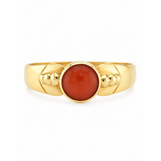 Vintage 14Krt. Bloedkoraal ring 1.5 Gram