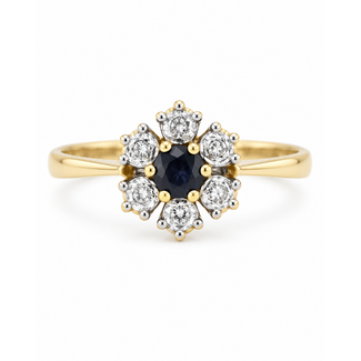 Vintage 14 Ring Krt. GG Saff/Brilj