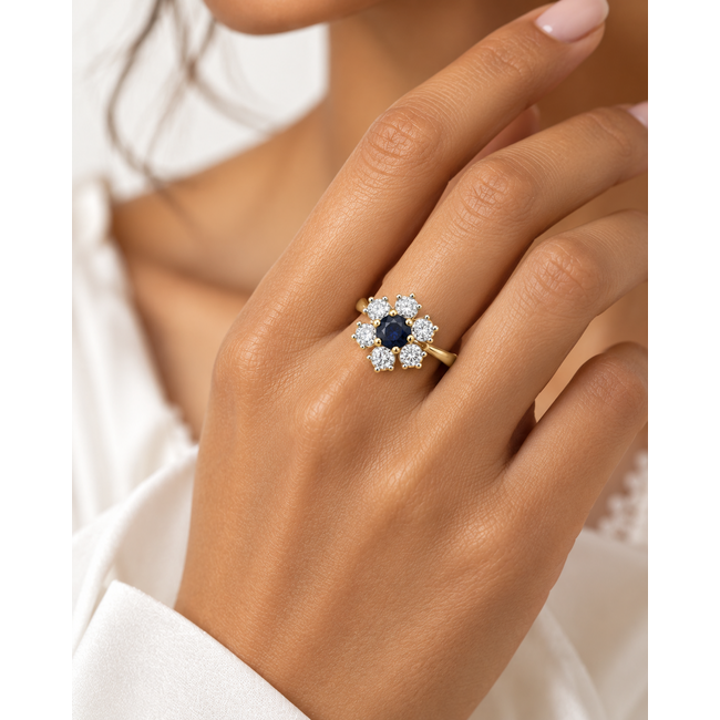 Vintage 14Krt. Ring GG Saff/Brilj