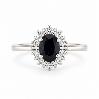 Vintage 14Krt Ring WG Saff/Brilj. Ring 3.1 Gram