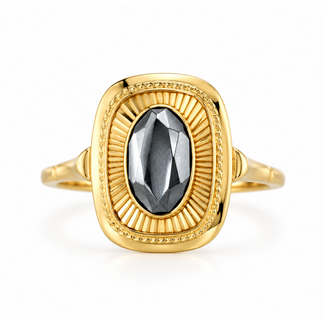Ros Vintage 14Krt GG Hematiet ring 5gr