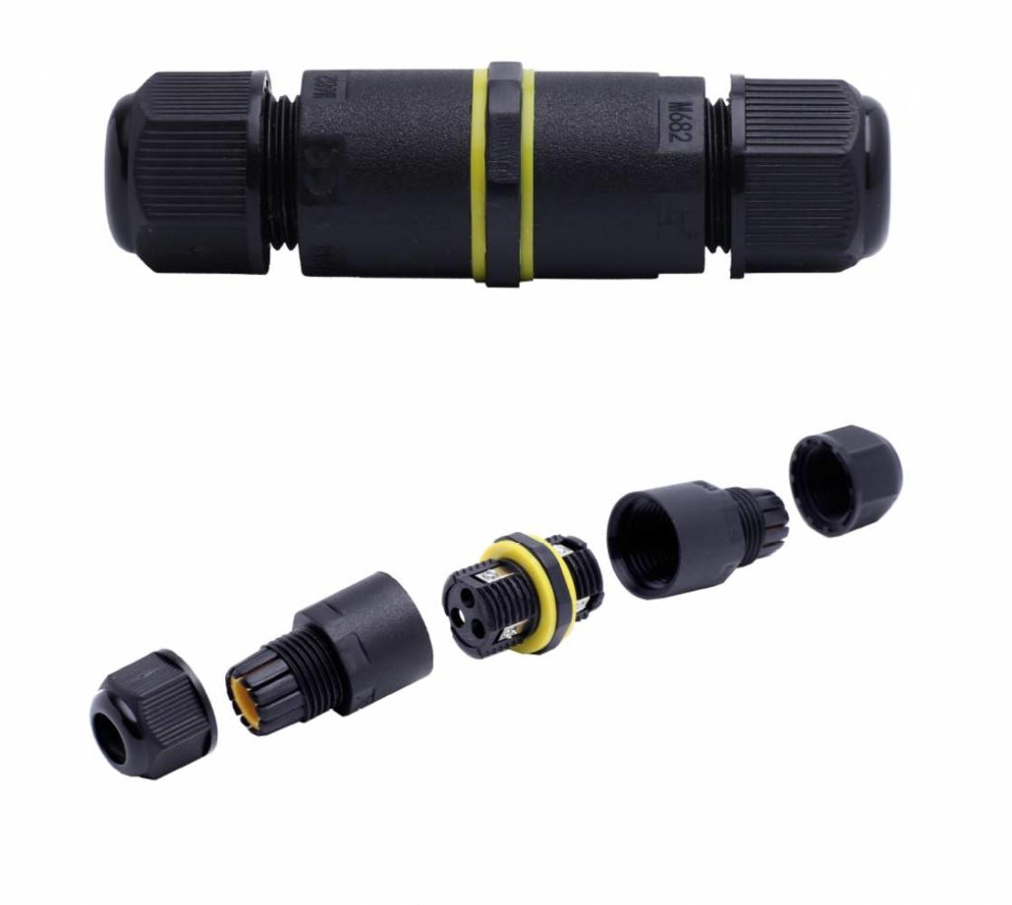 LCB Waterdichte Kabelverbinder LCB IP68 - 3-Polig - 0,5-1mm² - Kabeldiameter 4-8mm - 9A 450V - Zwart - Geschikt voor 2- en 3-Adrige Kabels LCB Waterdichte Kabelverbinder LCB IP68 - 3-Polig - 0,5-1mm² - Kabeldiameter 4-8mm - 9A 450V - Zwart - Geschikt voor 2- en 3-Adrige Kabels