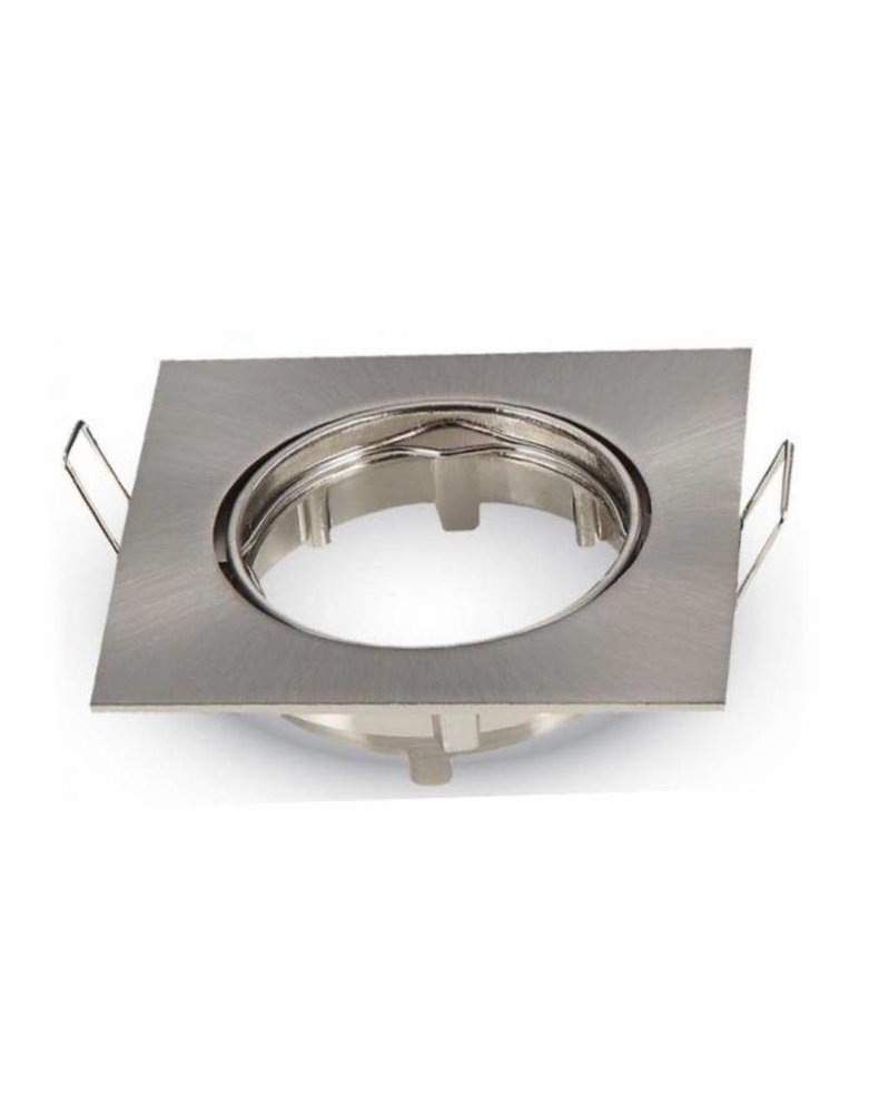 LCB Inbouwspot vierkant - geborsteld staal - kantelbaar - zaagmaat 74mm - buitenmaat 82mm -1 stuk LCB Inbouwspot vierkant - geborsteld staal - kantelbaar - zaagmaat 74mm - buitenmaat 82mm -1 stuk