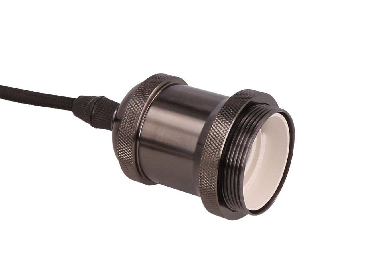 LED Line LED lamphouder met E27 fitting - 1m nylon kabel - Antraciet - max 50W
