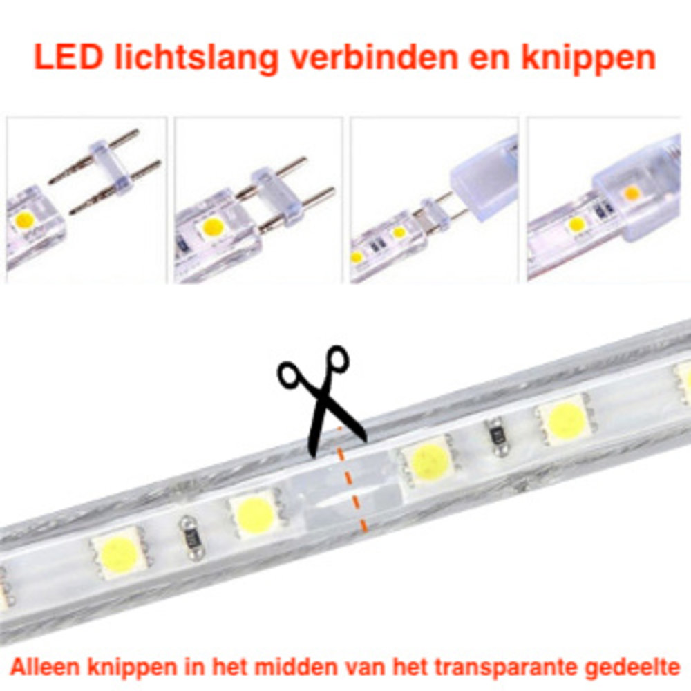 lavendel waar dan ook zak LED Lichtslang plat- 25 meter - Kleur licht optioneel - Plug and Play -  Ledlichtdiscounter.nl