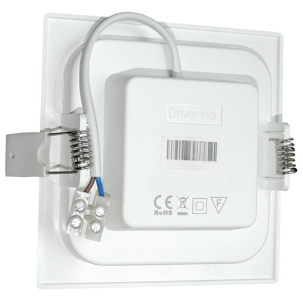 Modee LED inbouwspot vierkant - 6W vervangt 40W - inbouwmaat 100-110mm Modee LED inbouwspot vierkant - 6W vervangt 40W - inbouwmaat 100-110mm