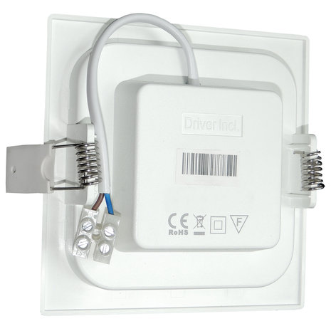 Modee LED inbouwspot vierkant - 6W vervangt 40W - inbouwmaat 100-110mm Modee LED inbouwspot vierkant - 6W vervangt 40W - inbouwmaat 100-110mm