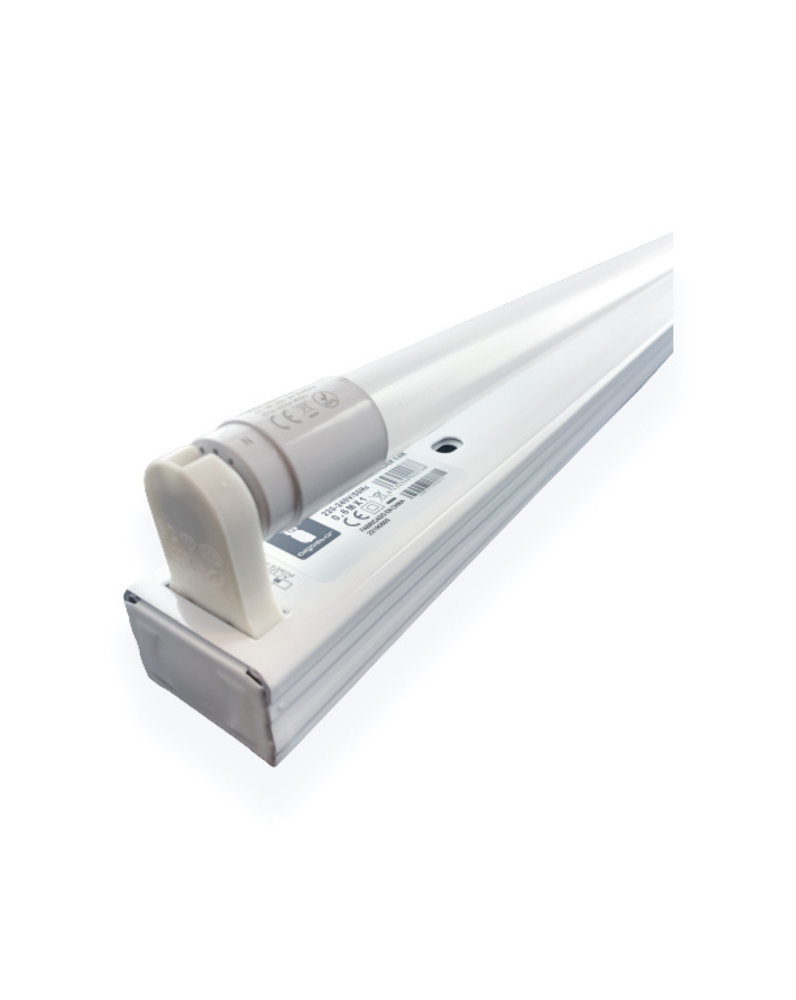 LCB LED TL armatuur - 120cm wit aluminium - voor een enkel LED TL buis