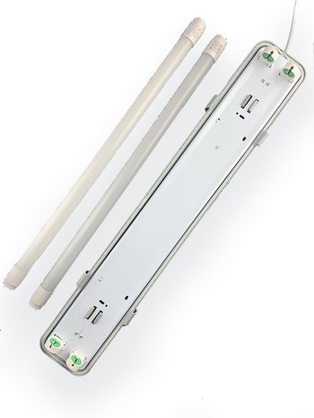 Spectrum LED TL Armatuur IP65 - 48W 110lm p/w - 3000K 830 Warm wit licht - Complete set